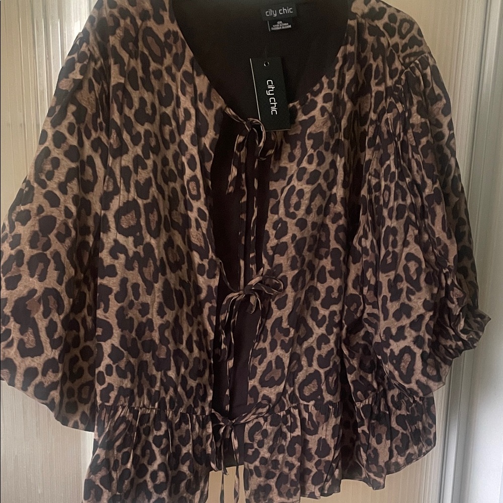 NWT City Chic Leopard Flowy Jacket